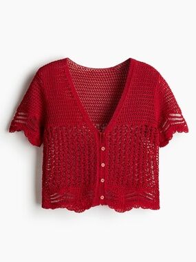 NWT H&M Red Crochet Top